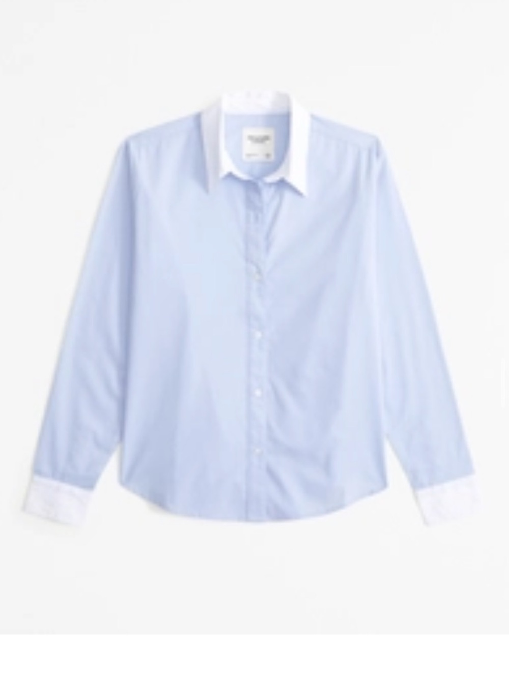 Abercrombie & Fitch Light Blue Shirt with White Contrast Collar